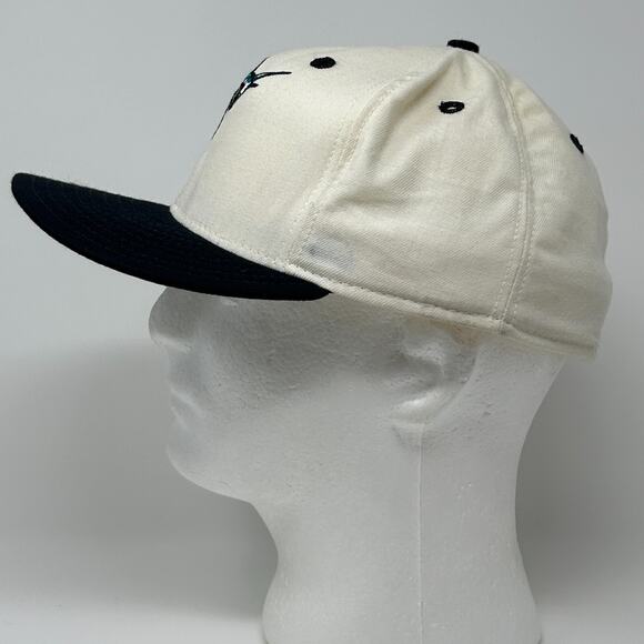 Vintage 90s Florida Marlins Hat Baseball Cap Fitted 7 3/4 White New Era USA Made - Picture 11 of 15